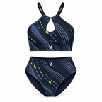 Swim Keyhole One-Piece – Midnight Chevron
