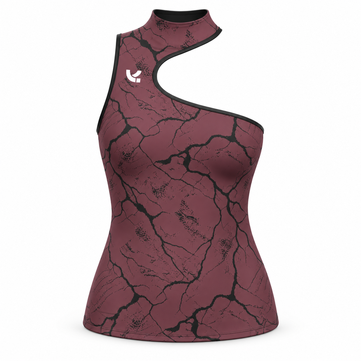 Yoga Halter Tank – Burgundy Topographic