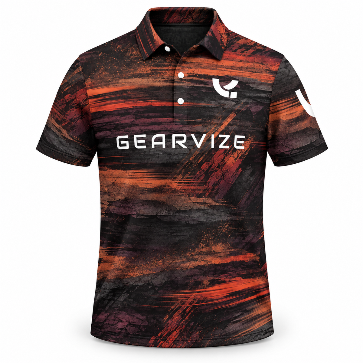 Badminton Pocket Polo – Ember Brushstroke
