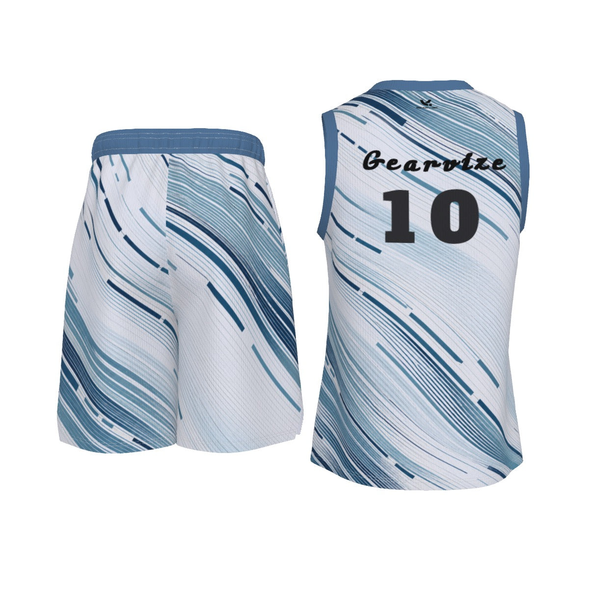 Basketball  V Neck Suit-Glacier Streak