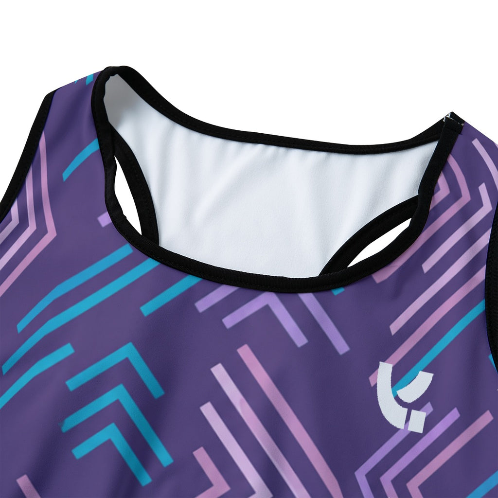 Fitness Sports Bra – Neon Geometric