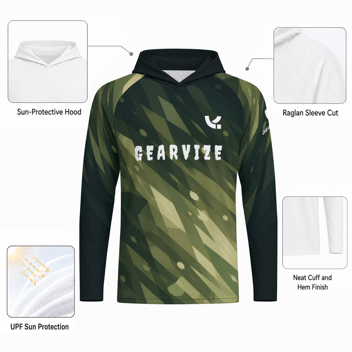 Tennis Hooded Top – Olive Terrain