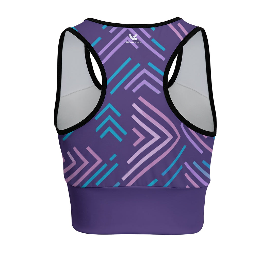 Fitness Sports Bra – Neon Geometric