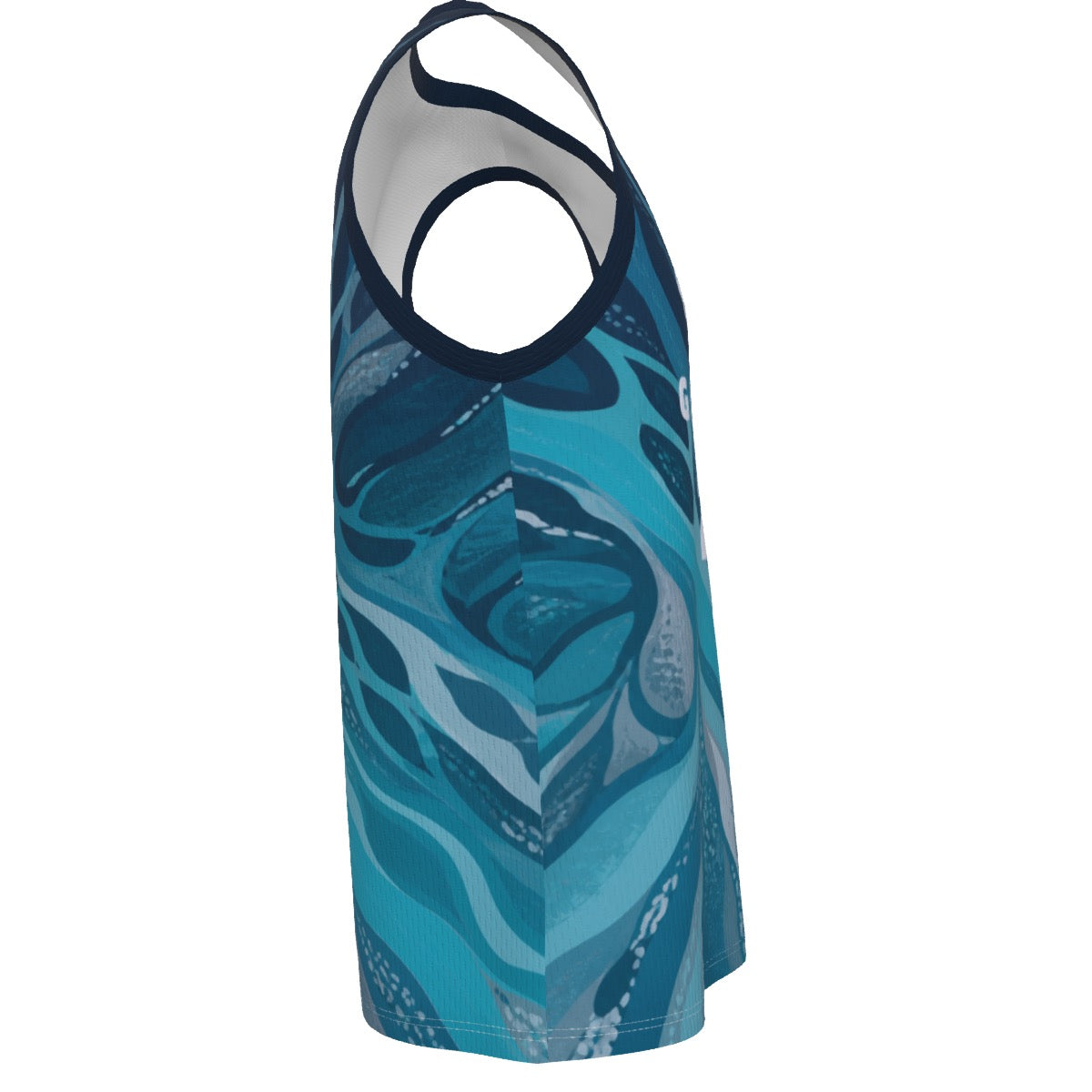 Basketball V-Neck Tank – Teal Wave