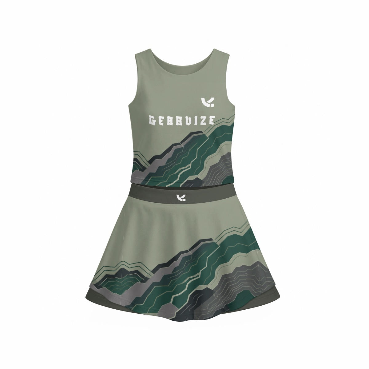 Girls Tennis Skirt Set – Forest Terrain