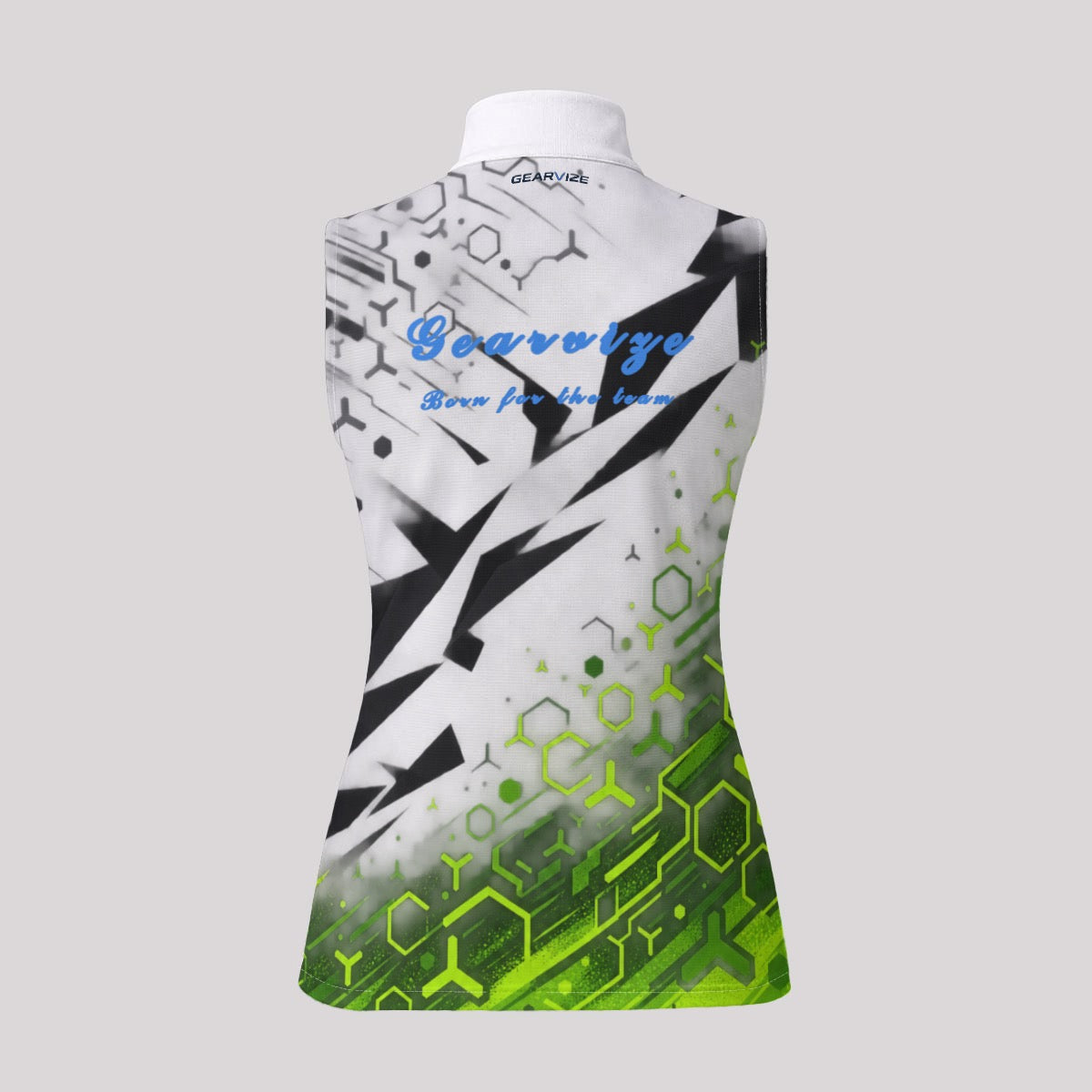 Badminton Sleeveless Polo – Lime Fragments