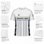Soccer Jacquard Mesh Jersey – Navy Pinstripe