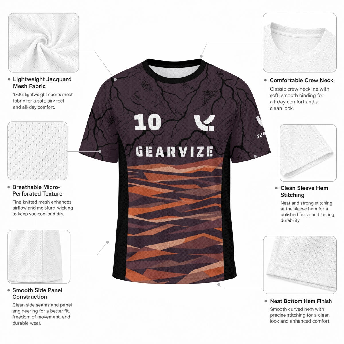 Soccer Jacquard Mesh Jersey – Copper Shards