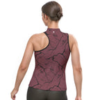 Yoga Halter Tank – Burgundy Topographic