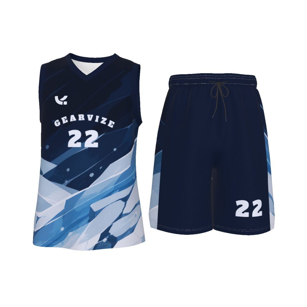 Basketball V-Neck Set – Ice Shard