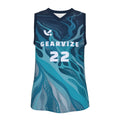 Basketball V-Neck Tank – Teal Wave