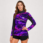 Tennis Stand-Collar Top – Violet Camo