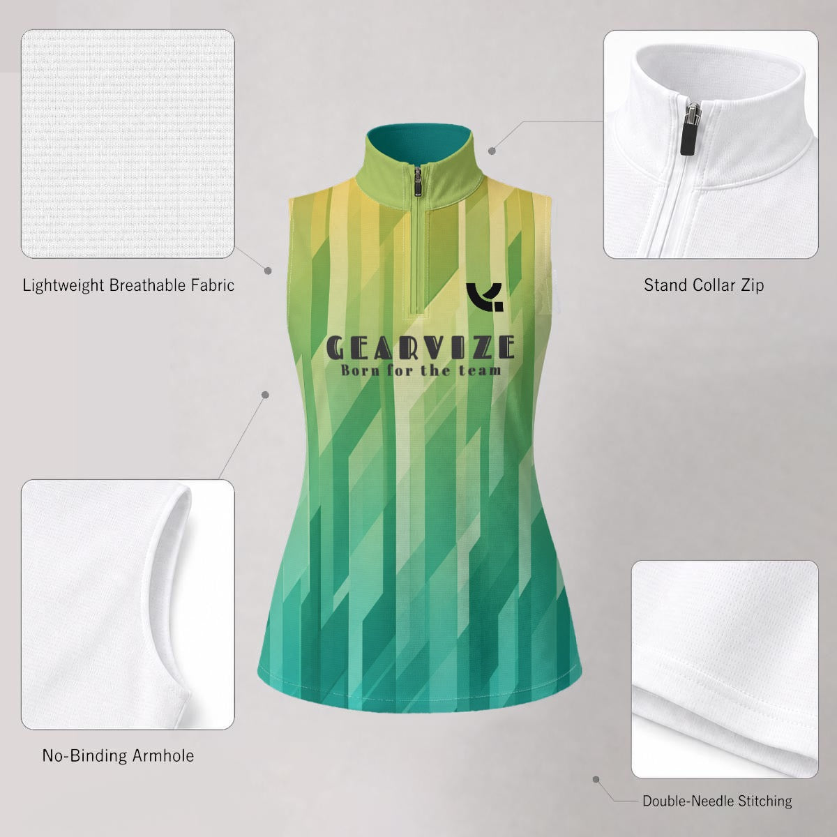Badminton Sleeveless Polo – Coastal Gradient