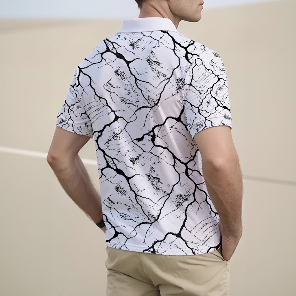 Active Half-Zip Polo – Monochrome Crackle