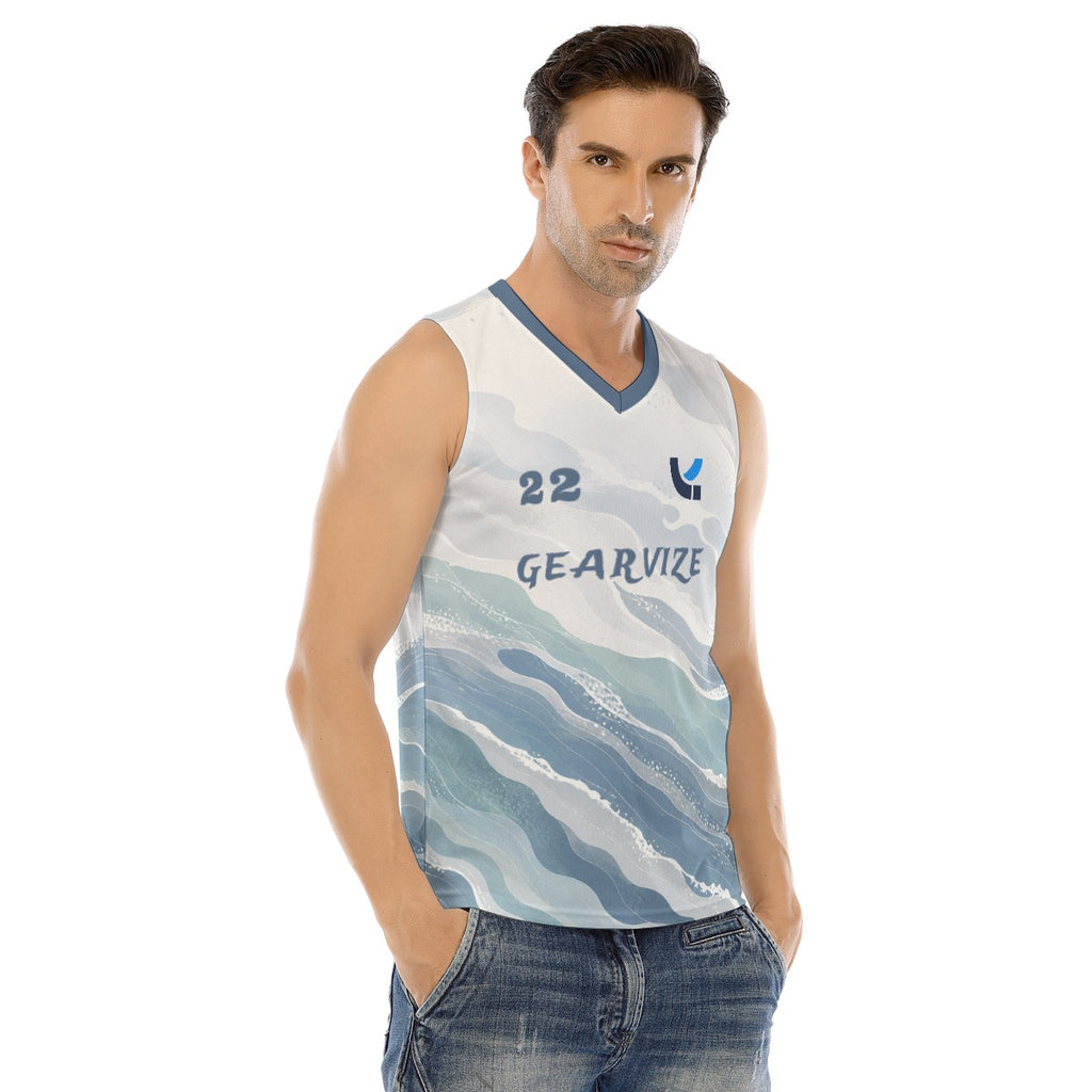 Basketball V-Neck Tank – Frost Fade