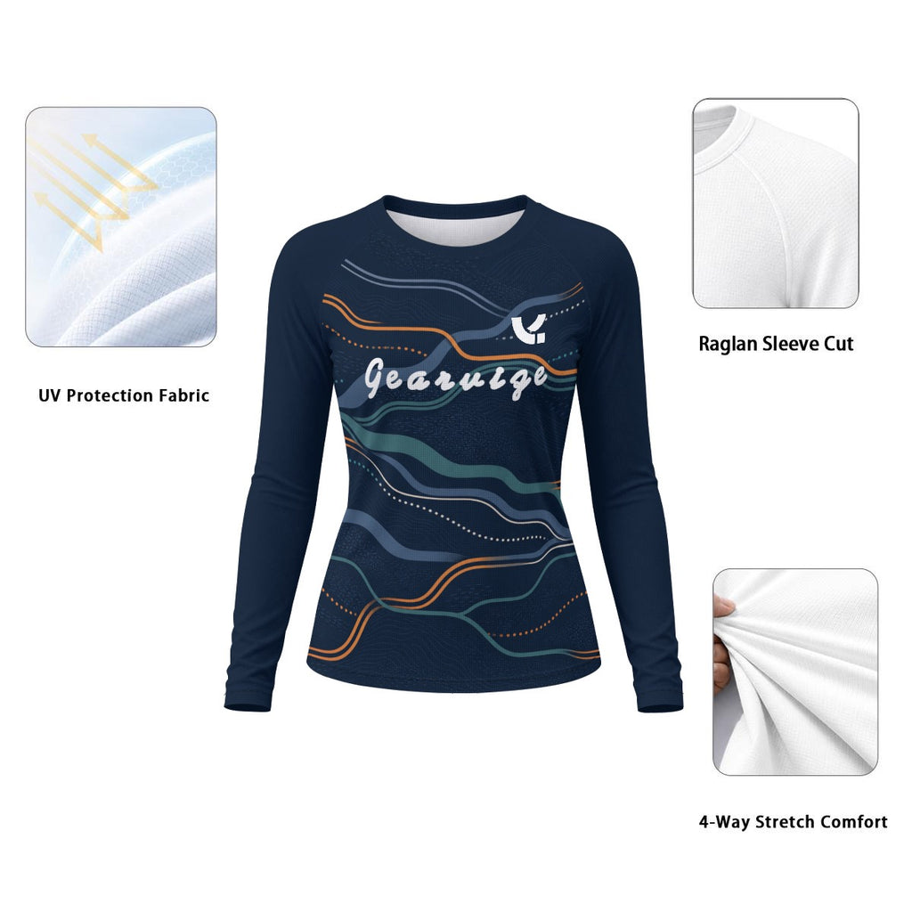 Tennis Raglan Top – Midnight Contour