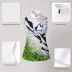 Badminton Sleeveless Polo – Lime Fragments