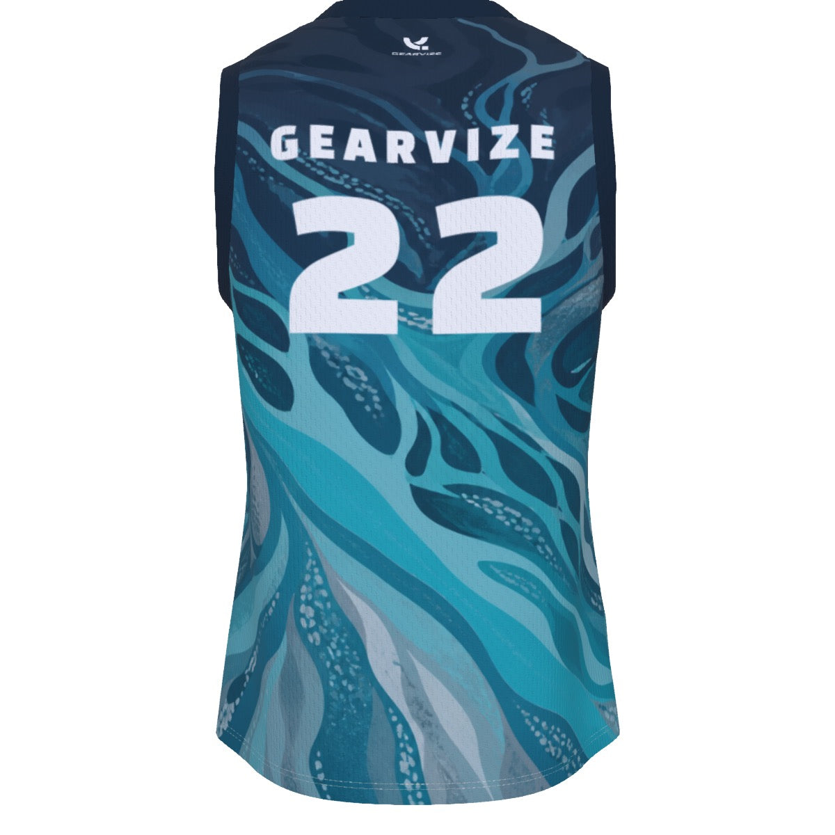 Basketball V-Neck Tank – Teal Wave