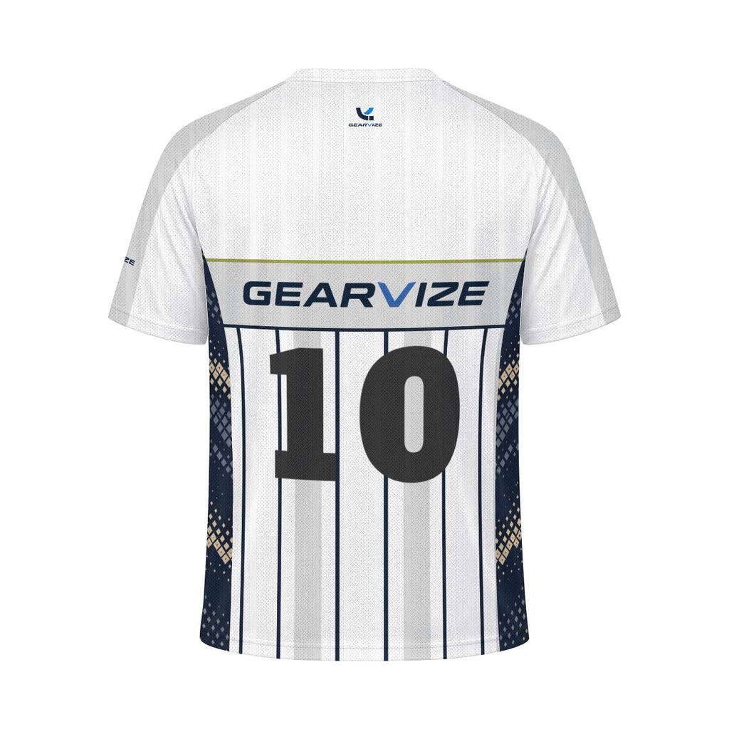 Soccer Jacquard Mesh Jersey – Navy Pinstripe