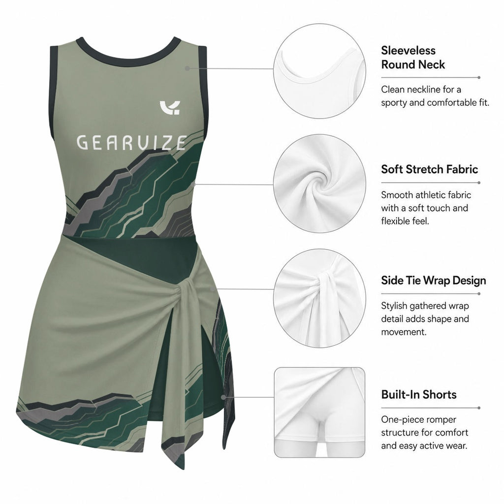 Girls Tennis Romper – Forest Terrain