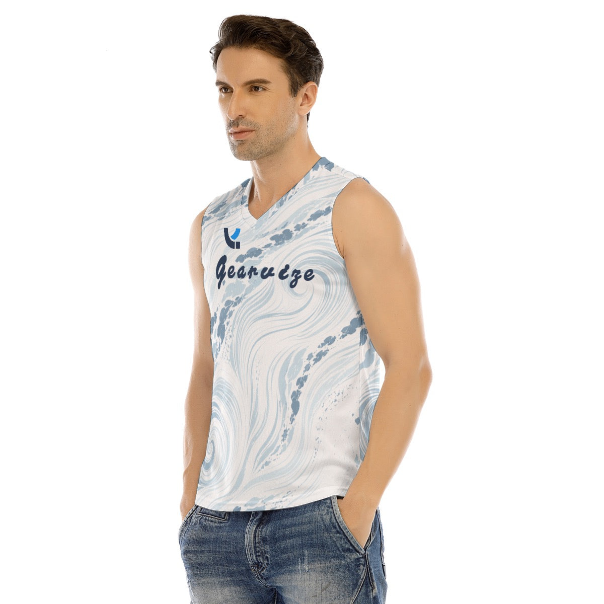 Active V-Neck Tank-Mist Comtour