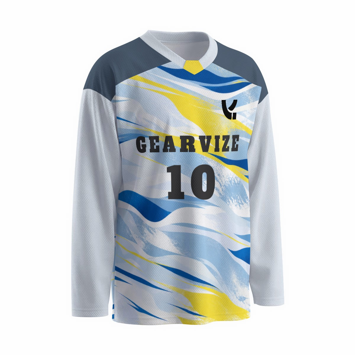 Hockey Small-Collar Jersey – Blue Wave