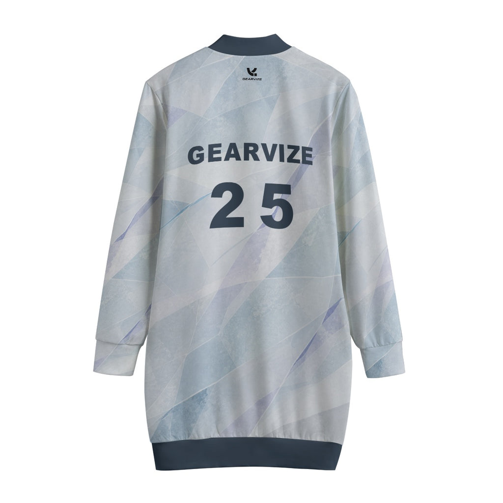 Baseball Longline Jacket – Silver Colorblock