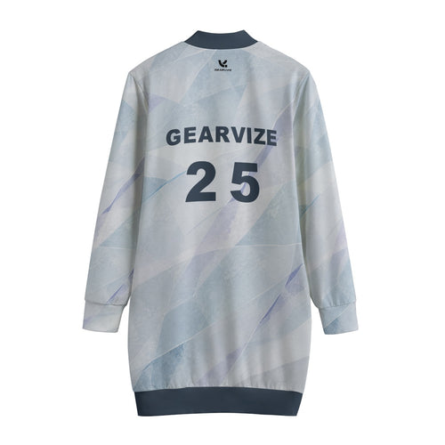 Baseball Longline Jacket – Silver Colorblock