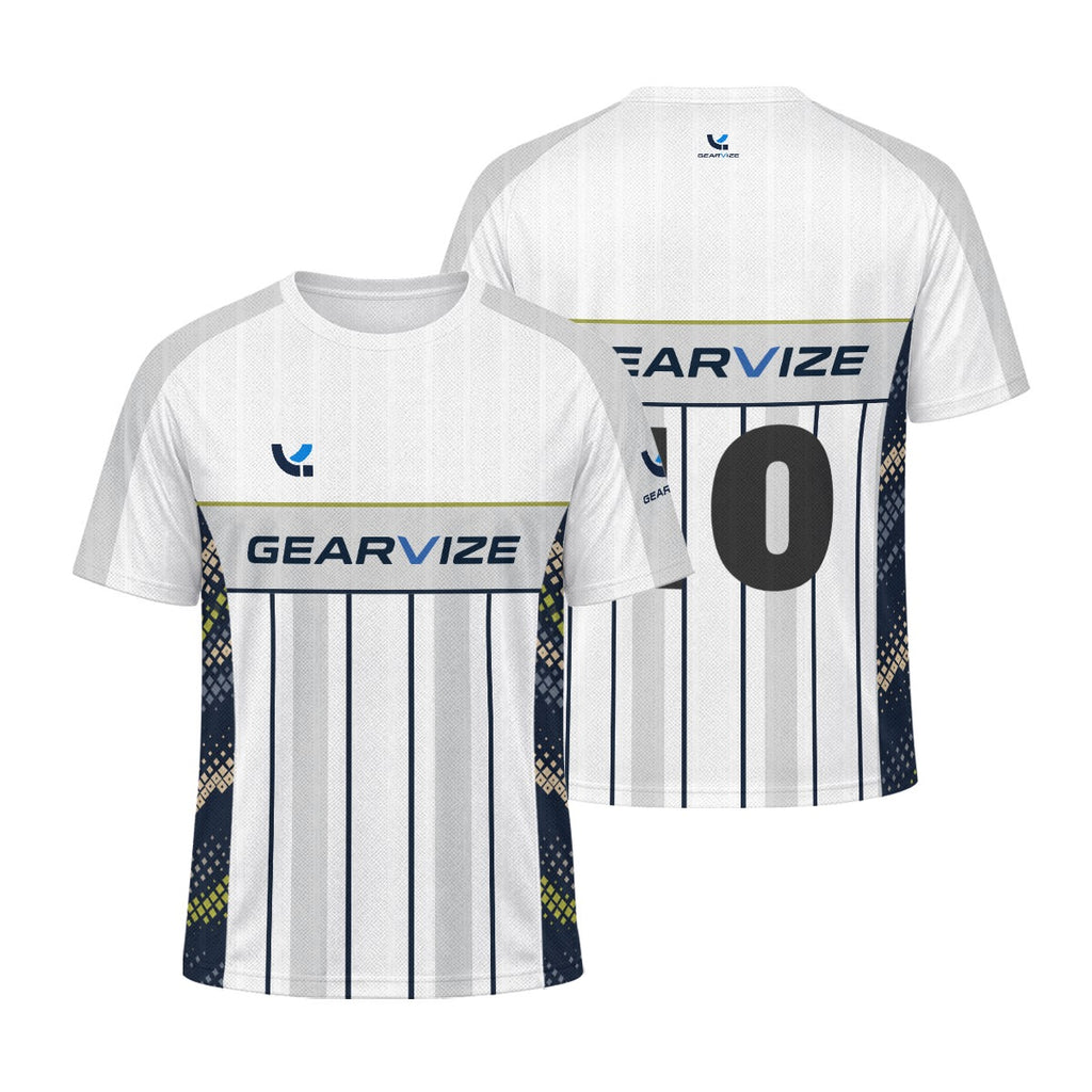 Soccer Jacquard Mesh Jersey – Navy Pinstripe