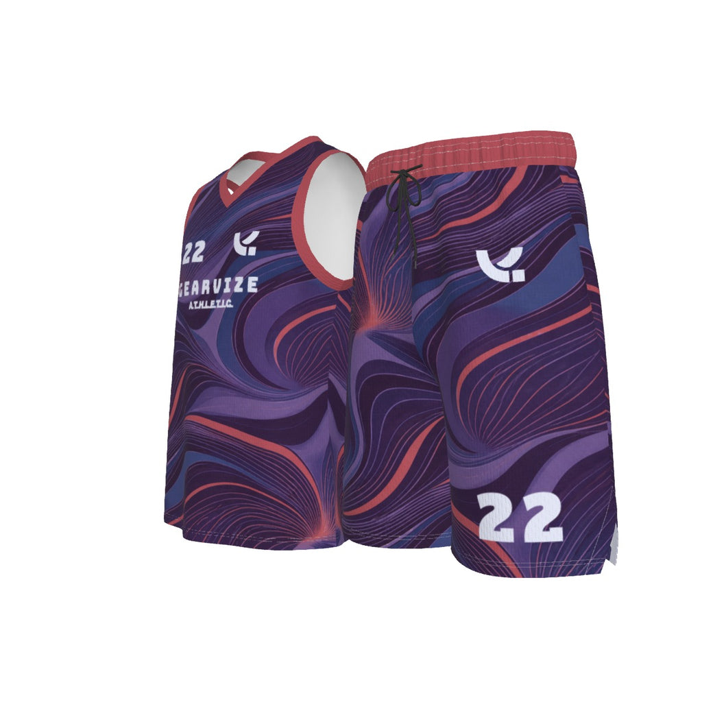 Basketball V-Neck Set – Violet Flow
