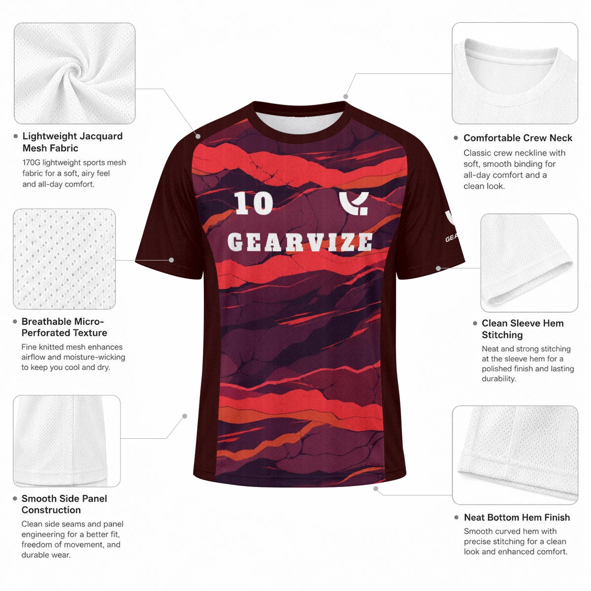 Soccer Jacquard Mesh Jersey – Ember Wave