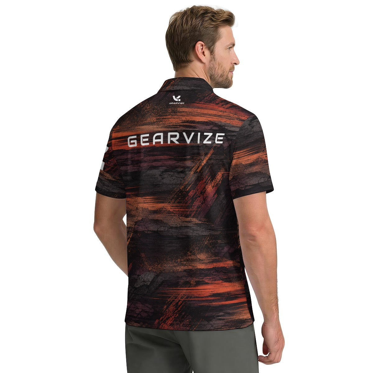 Badminton Pocket Polo – Ember Brushstroke