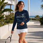 Tennis Raglan Top – Midnight Contour