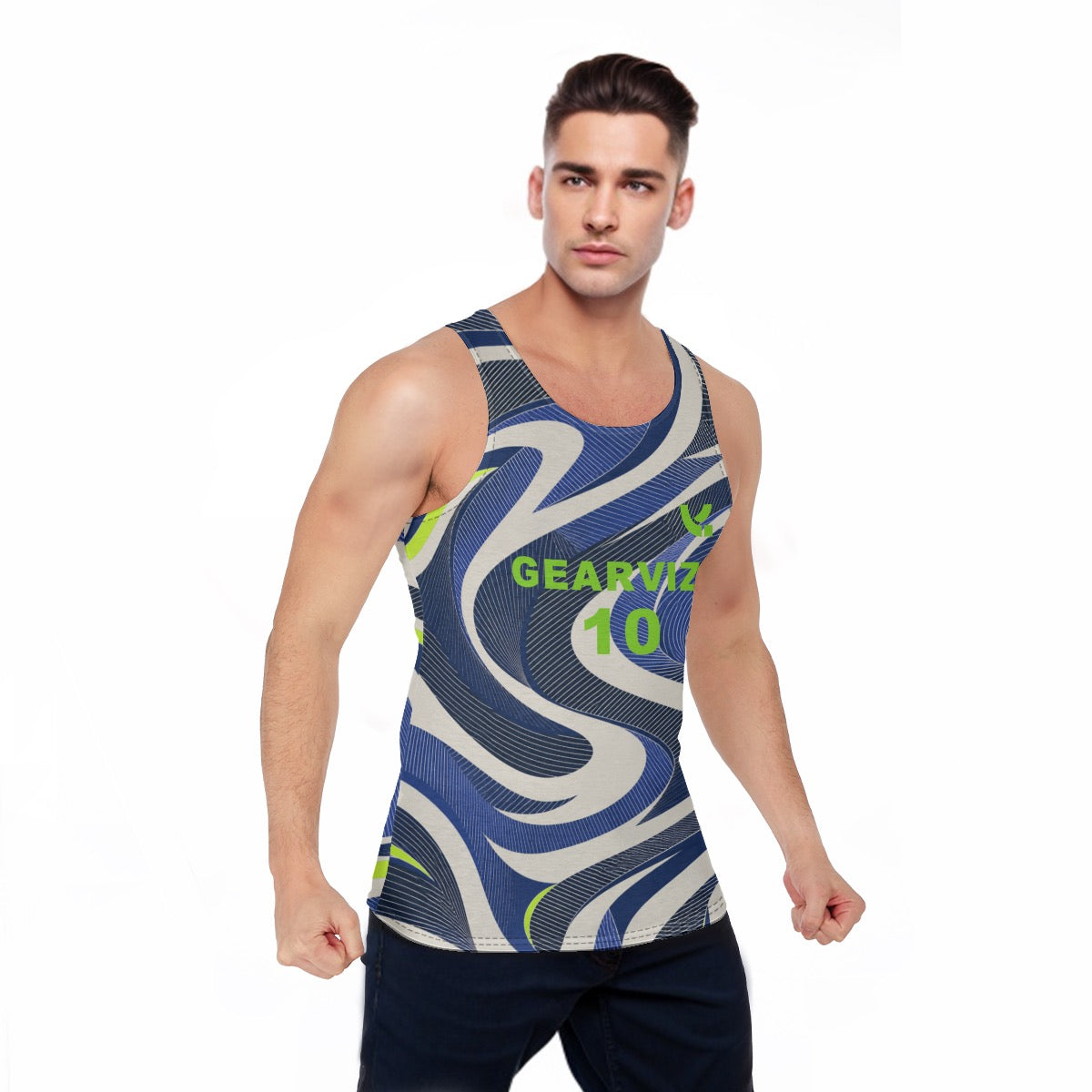 Men's Sports Vest-Blue Wave