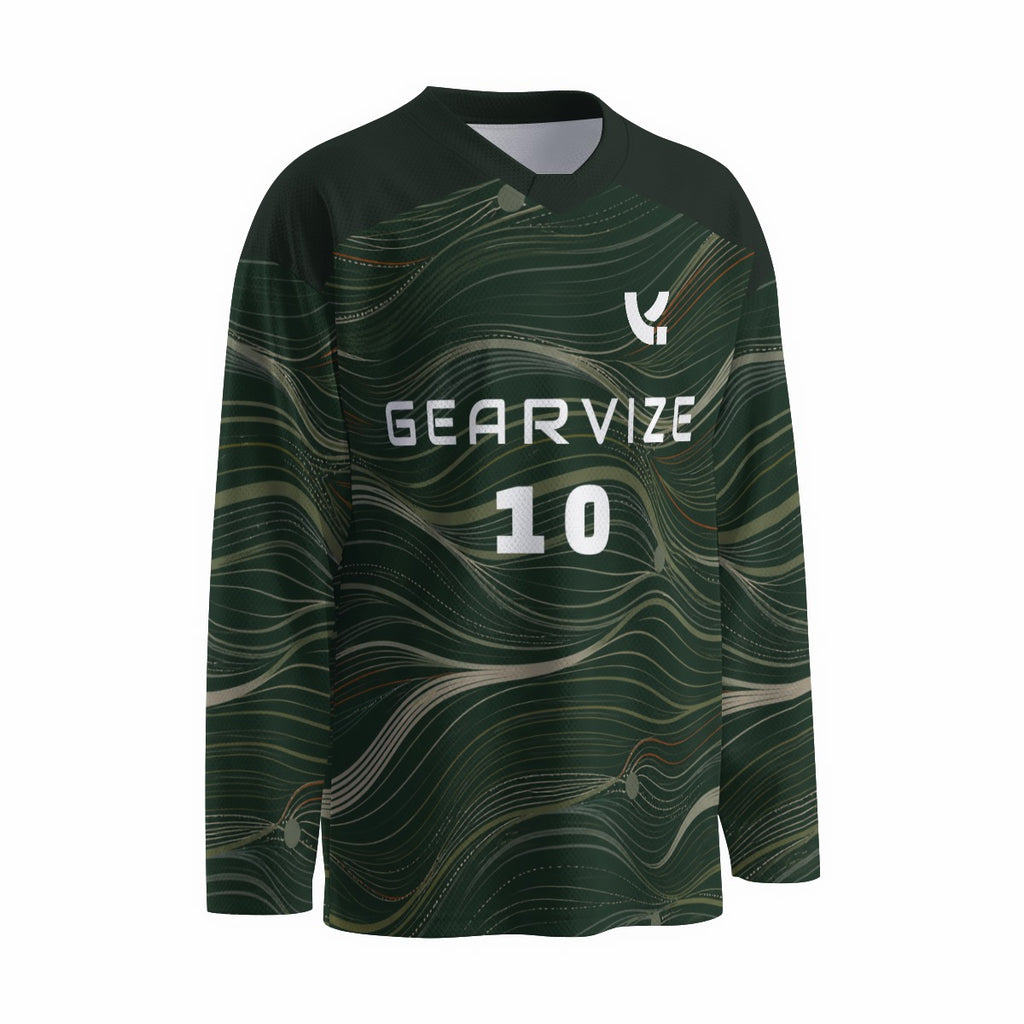 Hockey Small-Collar Jersey – Forest Contour