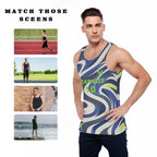 Men's Sports Vest-Blue Wave