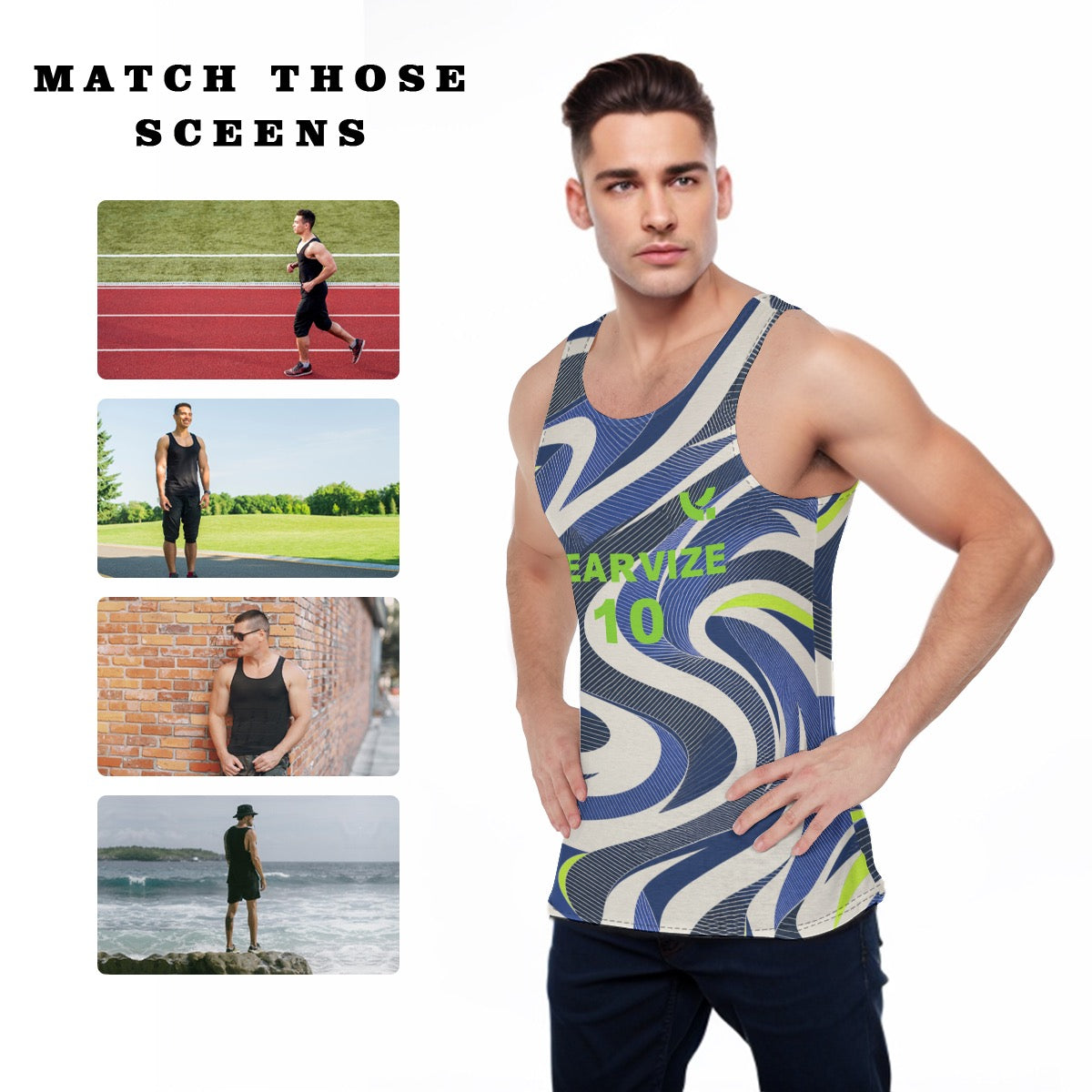 Men's Sports Vest-Blue Wave