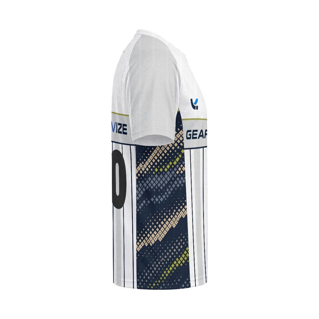 Soccer Jacquard Mesh Jersey – Navy Pinstripe