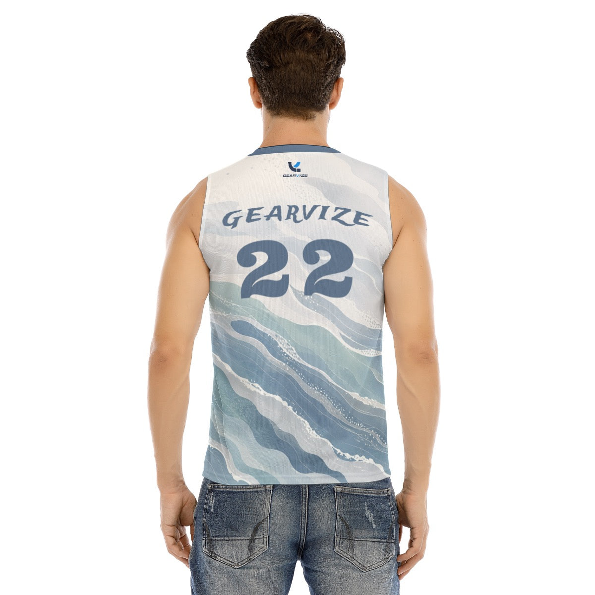Basketball V-Neck Tank – Frost Fade