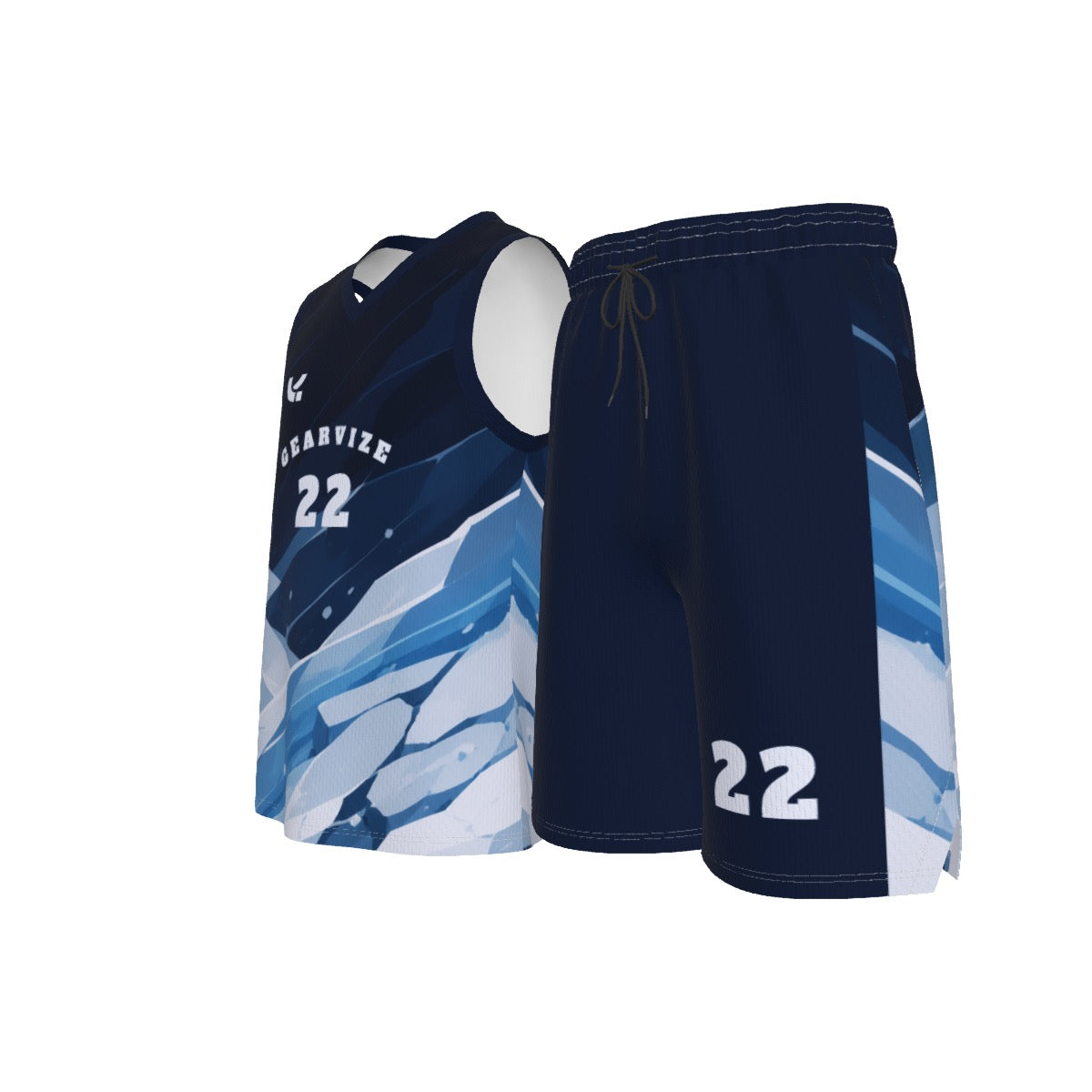 Basketball V-Neck Set – Ice Shard