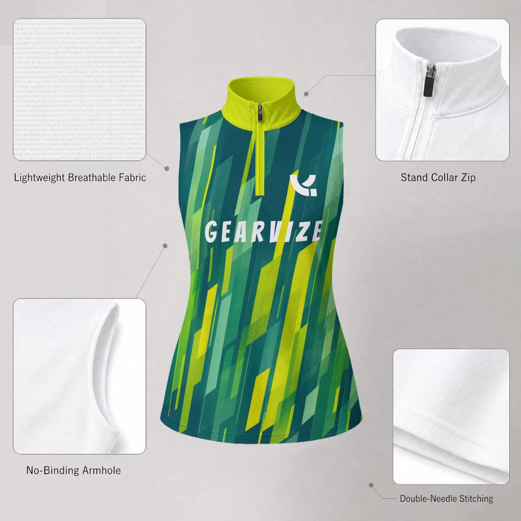 Tennis Sleeveless Polo – Lime Streak