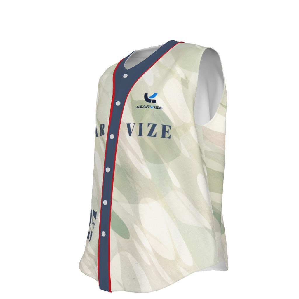 Baseball Sleeveless Jersey – Cream Pinstripe