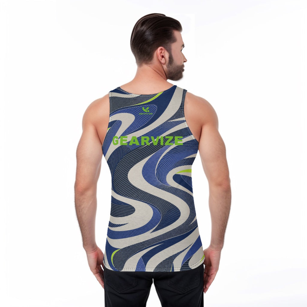 Men's Sports Vest-Blue Wave