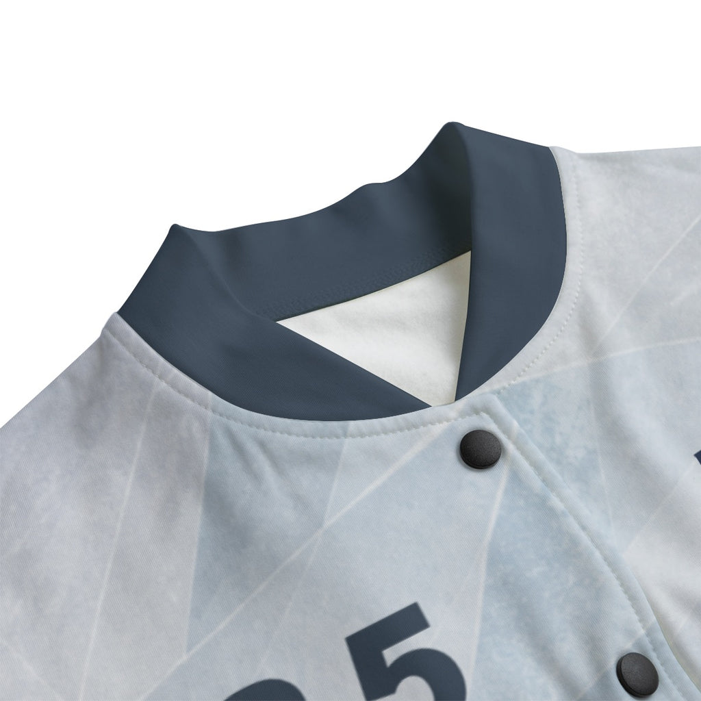 Baseball Longline Jacket – Silver Colorblock