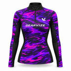 Tennis Stand-Collar Top – Violet Camo