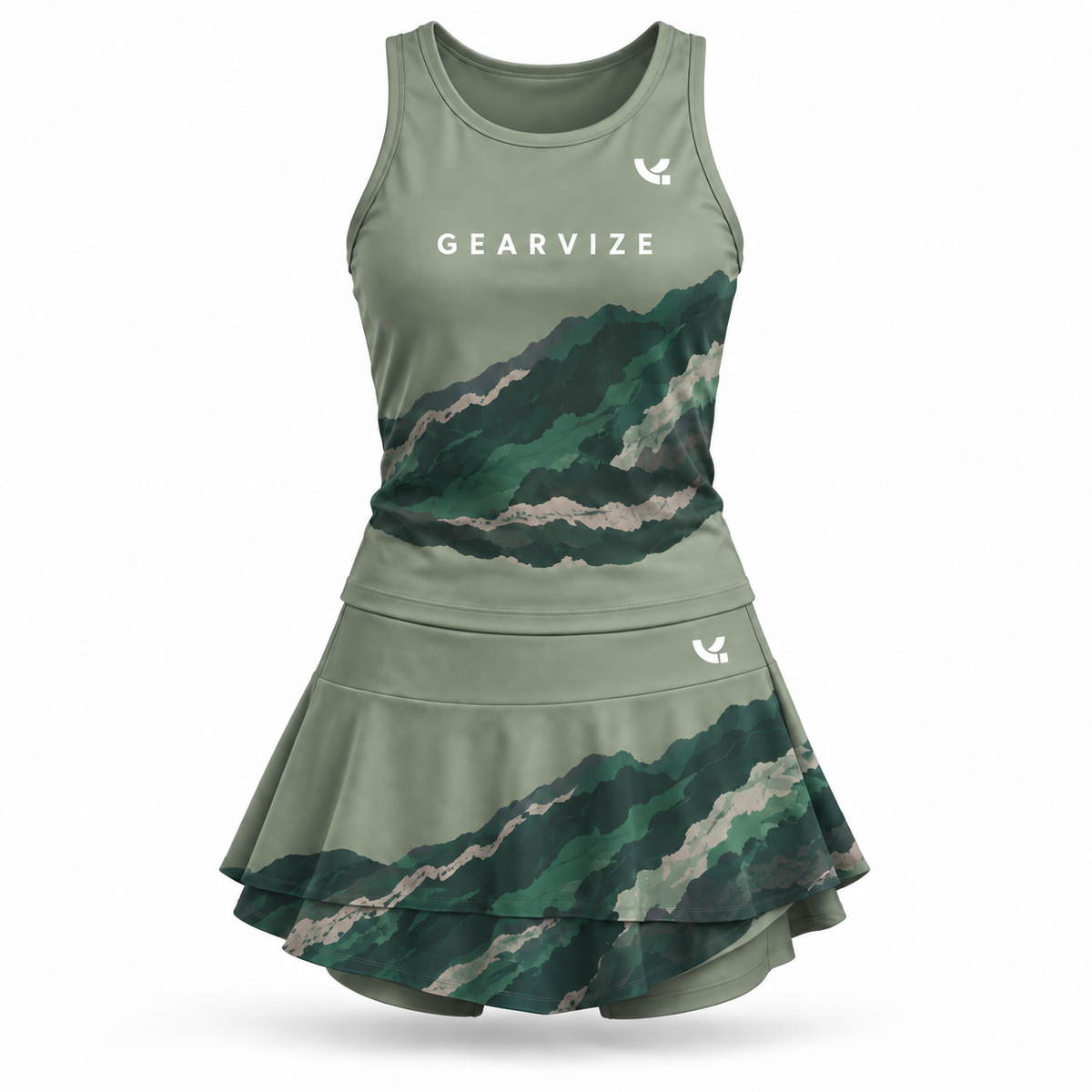 Girls Tennis Skirt Set – Forest Terrain