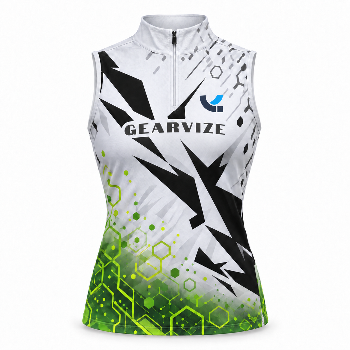 Badminton Sleeveless Polo – Lime Fragments