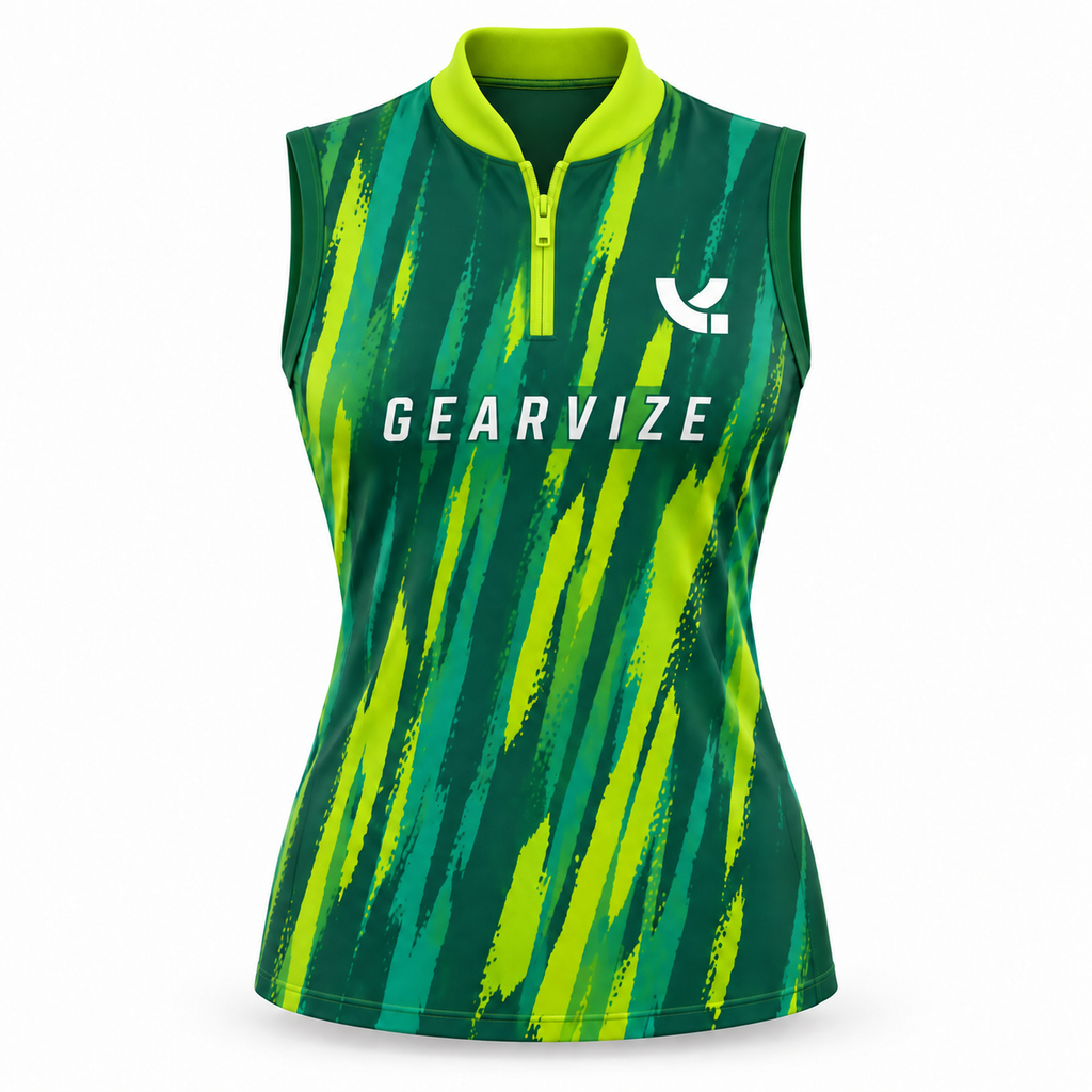 Tennis Sleeveless Polo – Lime Streak