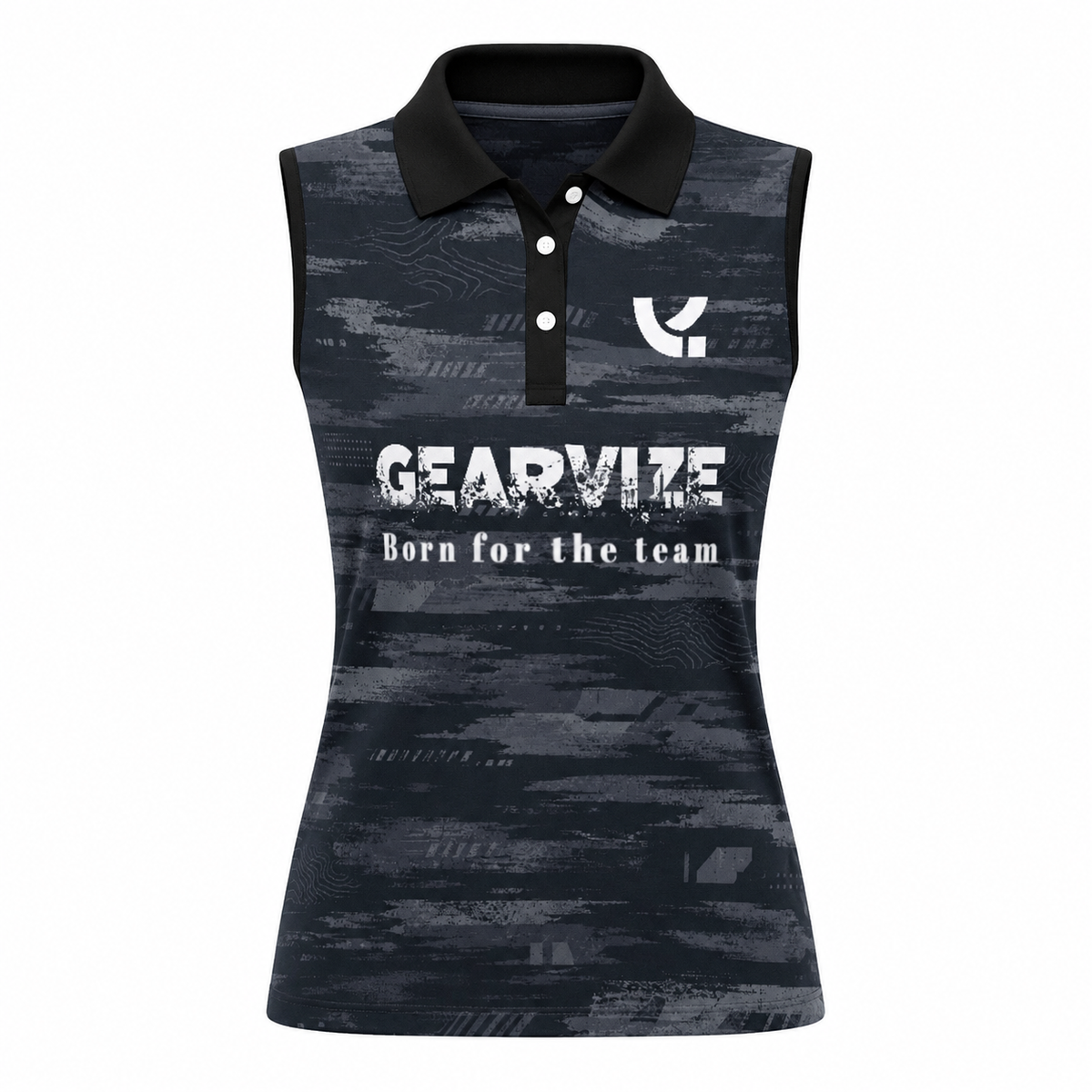 Running Sleeveless Polo – Midnight Brushstroke